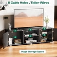 thumbnail image 2 of TV Stand for 55" TV, Entertainment Center with Storage, 2 Cabinets, TV Console Media Cabinet with 6 Cable Holes for Living Room, Bedroom, Black, 2 of 8