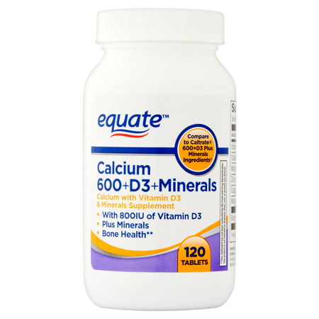 equate 600 + D supplément de calcium avec vitamine D et minéraux, 120ct