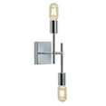 thumbnail image 2 of JONATHAN Y Turing 18.7" 2-Light Metal LED Wall Sconce, Chrome, 2 of 7