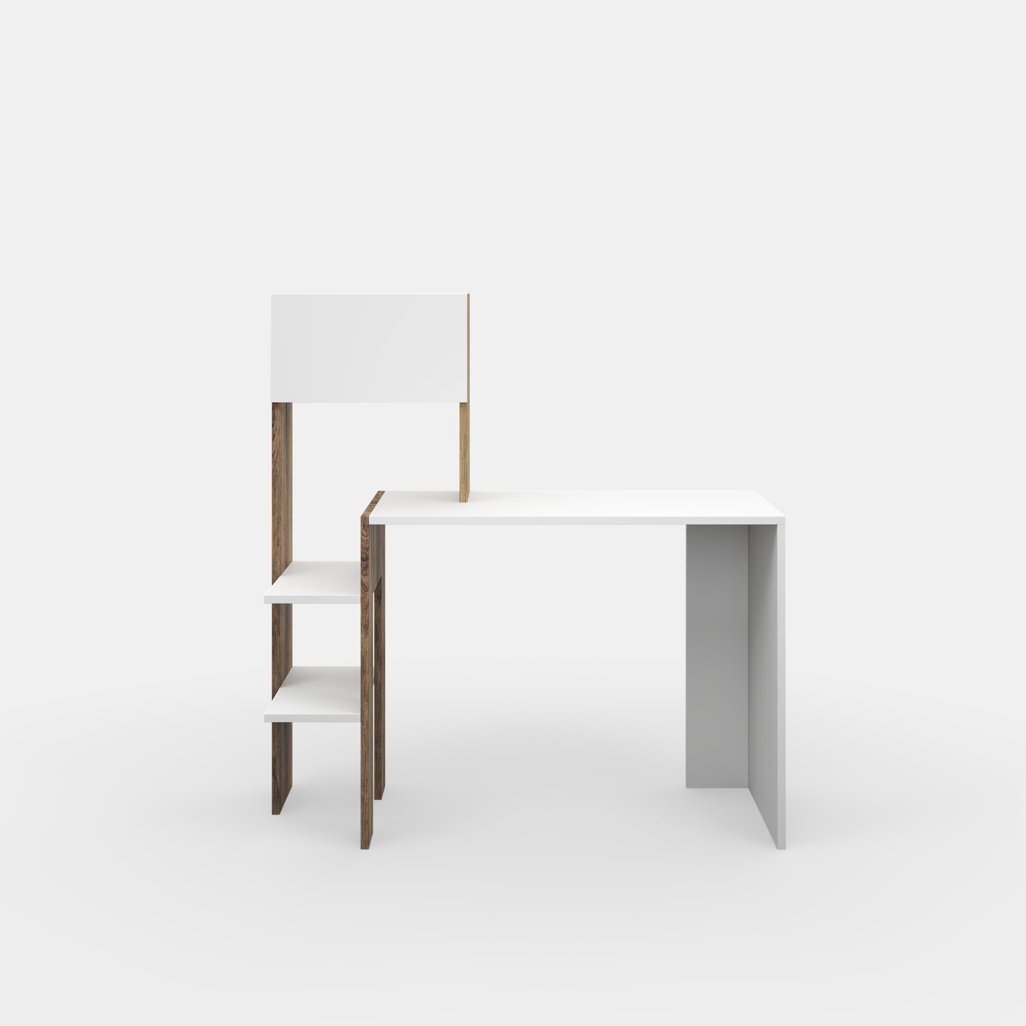 Ada Home Decor Furniture 3 Tier White Walnut Rebecca Modern Desk