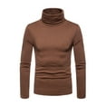 thumbnail image 1 of Diconna Chandail à Col Roulé pour Hommes, Basique Décontracté, Léger, Manches Longues, T-shirt, Garde au Chaud, 1 of 5