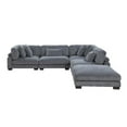 thumbnail image 3 of Lexicon Traverse 5-Piece Corduroy Modular Sectional with Ottoman in Gray, 3 of 7