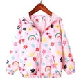 thumbnail image 2 of Zshosam Girls Zip Up Hoodie Fleece Lined Hooded Jacket Girls Active Jacket(Light Pink,110), 2 of 3