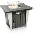 thumbnail image 1 of SereneLife Table de Foyer au Propane Extérieur - Certifié CSA/ETL 50,000 BTU Allumage par Impulsion Table de Feu au Propane Carrée Résistante aux Intempéries avec Flamme Réglable - Pare-Vent en Verre, Roches en Verre - SLFPX69, 1 of 5