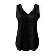 thumbnail image 6 of Rigardu Tank Tops For Women V Neck Silk Summer Satin Sleeveless Blouse Basic Camisole Shirts Black+M, 6 of 6