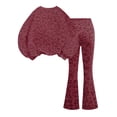 thumbnail image 4 of Grblisyd Girls 2 Piece Outfit Kids Fall Winter Leopard Print Sweatshirt Tops and Trendy Bell Bottom Pants Set Back to School Clothes, 4 of 7