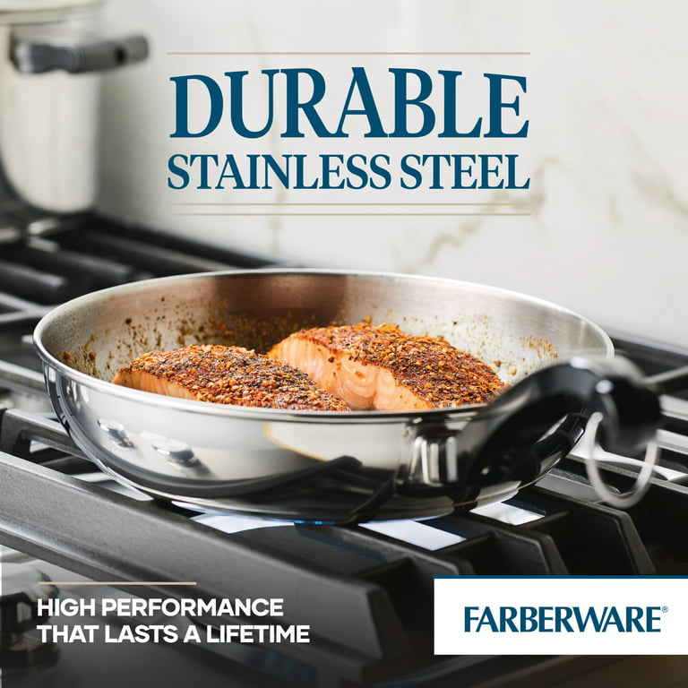Farberware Classic Stainless Steel Cookware Pots and Pans Set, 15