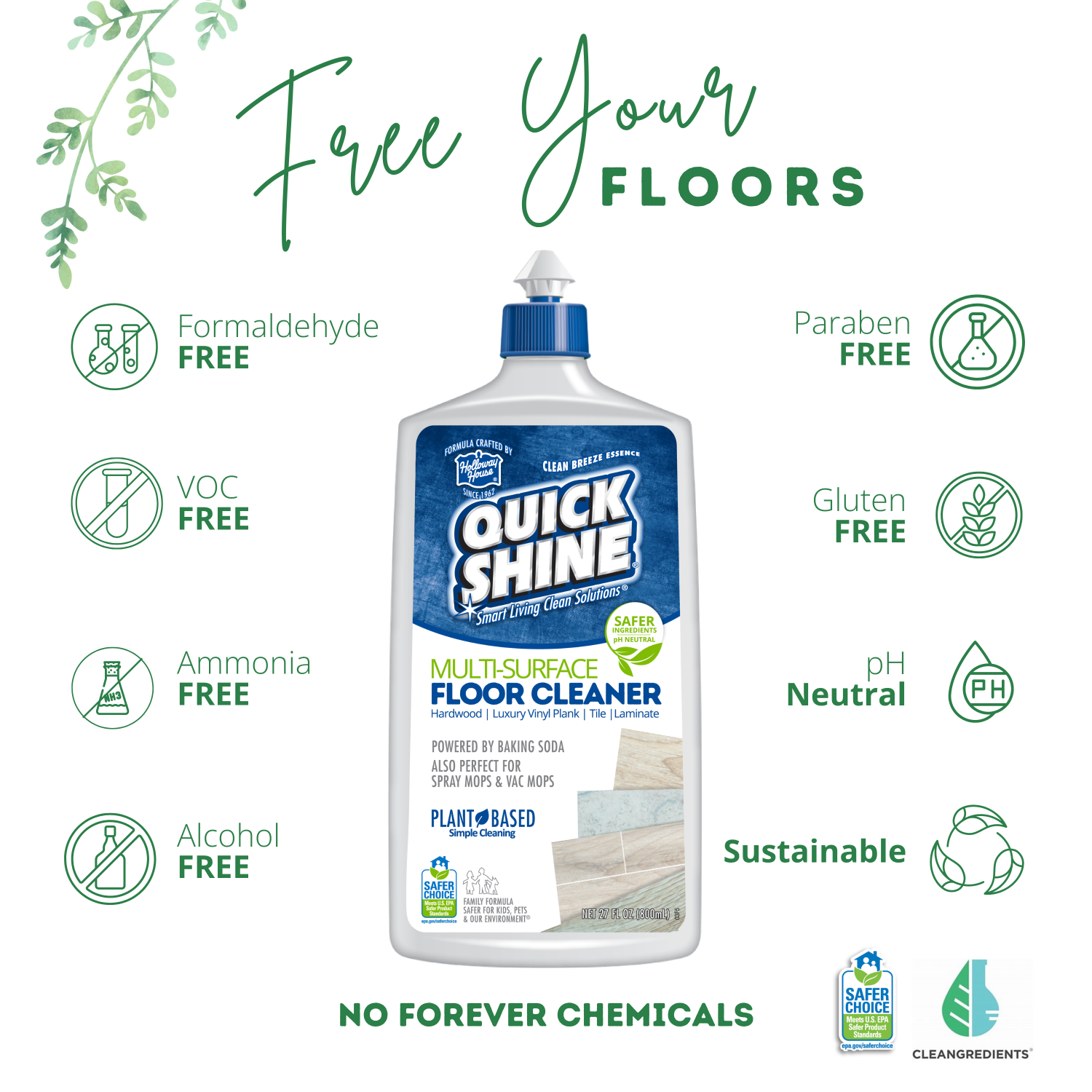 Quick Shine Multi-Surface Floor Cleaner, 27 oz, Fresh Scent - image 3 of 18