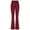 Wine, variant on Women's Flare Pants Elastic Waist Stretchy Yoga Pants Solid Color Casual Comfy Loose Fit Lounge Wear, Wine L