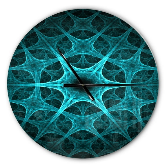 Designart 'Abstract blue ice flower ' Modern wall clock