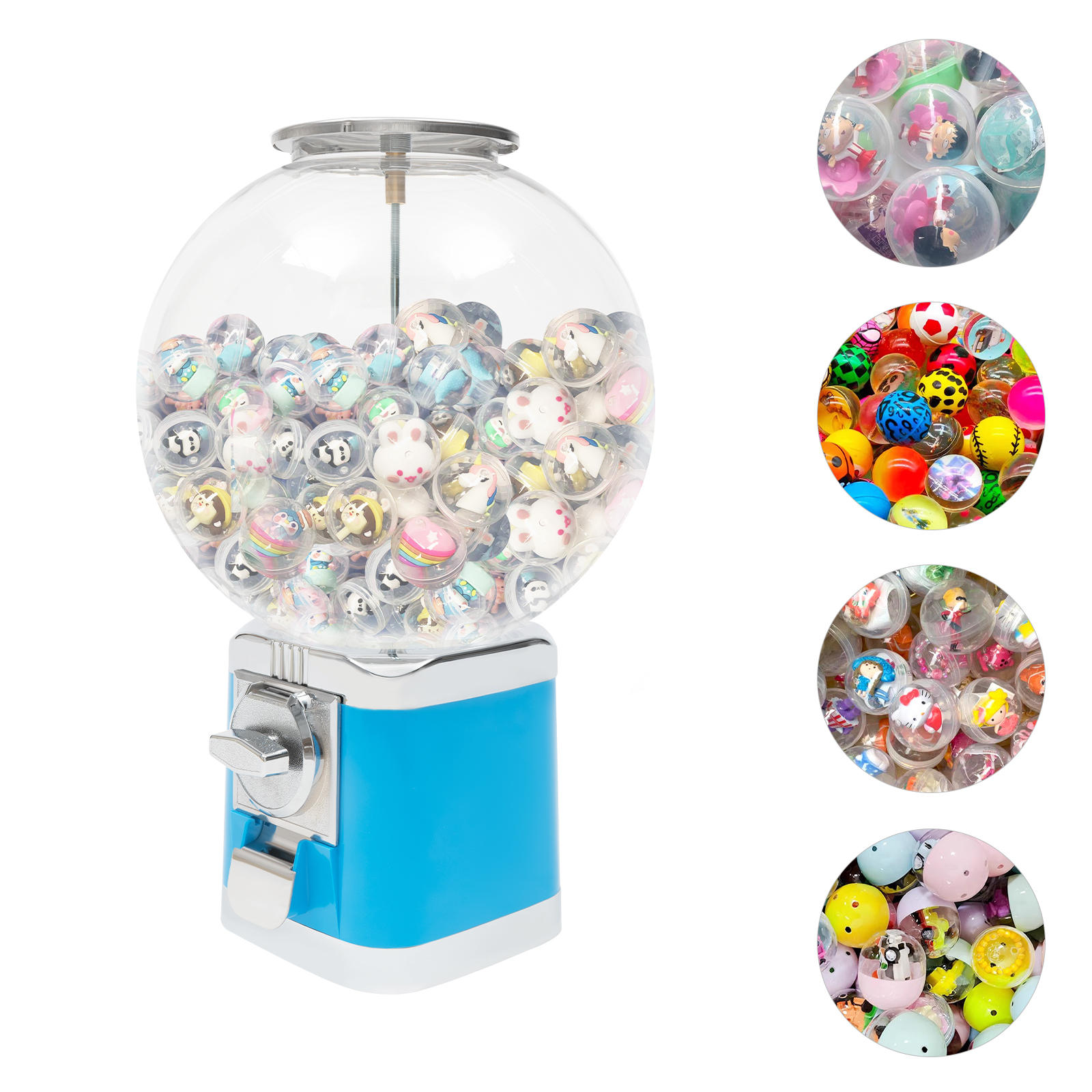 Vending Machine, 1.26in Ball Bulk Vending Machine w/key Classic Bubble Capsule Toys Dispenser Vending Machine ( Sky Blue)