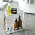 thumbnail image 7 of Bathroom Storage Rack Mobile Floor Standing Shelving UnitTier, Rust-Resistant Metal Frame for Extra Towel & Toilet Paper Storage, Space-Saving Organizer for Small Bathrooms & Apartments, 7 of 7