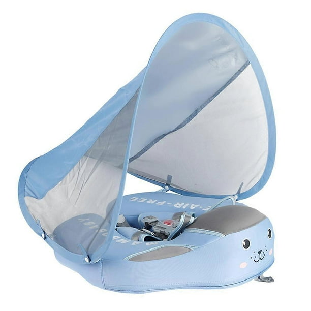 Premium Smart Swim Trainers with Sun Canopy No Inflation Leakproof Baby Swim Rings