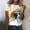 Yellow, variant on QHWAUAKFBN T Shirts For Women Trendy Summer Round Neck Short Sleeve Flower Butterfly Print Tshirts Top