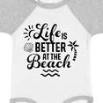 thumbnail image 4 of Inktastic Life is Better at the Beach with Sunshine Seashell and Palm Trees Boys or Girls Baby Bodysuit, 4 of 5