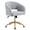 Light Gray, variant on KCC Upholstered Velvet Vanity Chair, Adjustable Swivel Office Chair with Gold Metal Base and Wheels for Makeup Room, Home Office(Cream)
