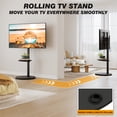 thumbnail image 6 of RTVR Mobile Floor TV Stand with Round Wooden Base for 32-65 inch Screens, Portable Swivel Tilt Adjustable TV Cart, Black, 6 of 10