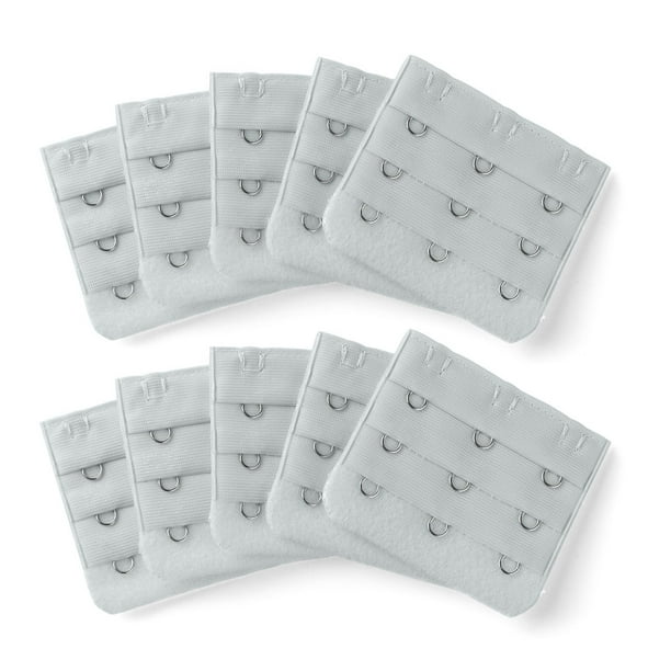 Señora 5Pcs 3 Gancho De 3 Filas Longitud Ajustable Correa Del Sujetador Extensor Ganchos De Hebilla Gris Claro 10pcs Una Talla