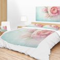 thumbnail image 2 of DESIGN ART Designart 'Pink Flowers against Blue Background' Floral Throw Blanket, 2 of 5