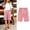 Pink, variant on HAOTAGS Teen Girls Linen Shorts(4-15), Elastic Waist with Drawstring Summer Daily Shorts with Pockets Blue 4-5Years