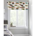 thumbnail image 4 of Kitchen Cafe Valance Curtain for Small Windows,Medieval Abstract Geometric Art Rod Pocket Short Valances Orange Teal Red Oval on Linen Window Treatment Panel for Living Room/Bedroom/Bathroom,60x18in, 4 of 9