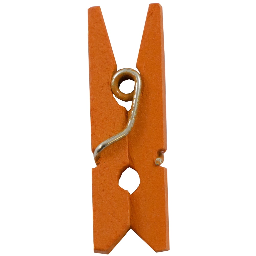 JAM Paper Wood Clothespins, Orange, Small 7/8 inch Clips, 50/Pack
