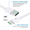 thumbnail image 4 of Aprelco 3ft White 5A USB Type-C Cable Compatible with Motorola Moto G6/G7 Play/Power/Supra/X4/Z/ Z4, 4 of 6