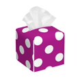 thumbnail image 1 of Balery Purlpe And White Polka Dot Porta Pañuelos de Cuero con Estampado – Funda Moderna Cuadrada para Caja de Pañuelos, Dispensador 5x5x5'', 1 of 7