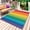 Multicolor, variant on Rainbow Striped Outdoor Rug 4x6 Ft - Reversible Patio Rug Outdoor Camping Rugs, Colorful Gradients Modern Abstract Art Washable Indoor Outdoor Area Rugs, Non-Slip Outdoor Carpet Runner for Deck/Porch