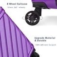 thumbnail image 4 of 3 Piece Sets Luggage Travel Suitcase with Expandable Zipper, 20"/24"/28" Lightweight Hardshell Suitcase with Silent 360° Double Spinner Wheels and TSA Lock for Men and Women Weekender, Purple, 4 of 9