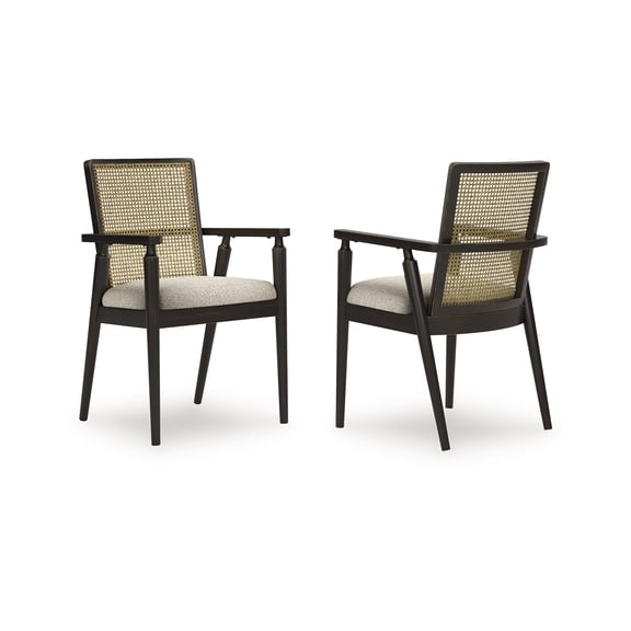 Signature Design by Ashley Galliden Dining Arm Chair, Set of 2, Black