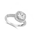 thumbnail image 4 of White Cubic Zirconia Wedding Engagement Halo Ring .925 Sterling Silver Band Jewelry Female Size 6, 4 of 4