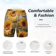 thumbnail image 5 of Lsque Mens Swim Trunks Sunflower Field Art Pattern - Bathing Suit Compression Liner - Beach Swim Shorts Swimwear - (S-3XL) - Stretch Quick Dry -Medium, 5 of 9