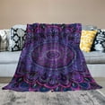 thumbnail image 2 of Pratyus Circular Design Psychedelic Art Print Throw Blanket Flannel Soft Couch Cover for Adults All Seasons Soft Plush Blankets 50x60in, 2 of 6