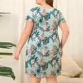 thumbnail image 4 of Chemise de Nuit pour Femmes Grande Taille Robe T-Shirt à Bretelles, Robe de Nuit Ample et Confortable en Imprimé à Carreaux Décontracté, 4 of 4