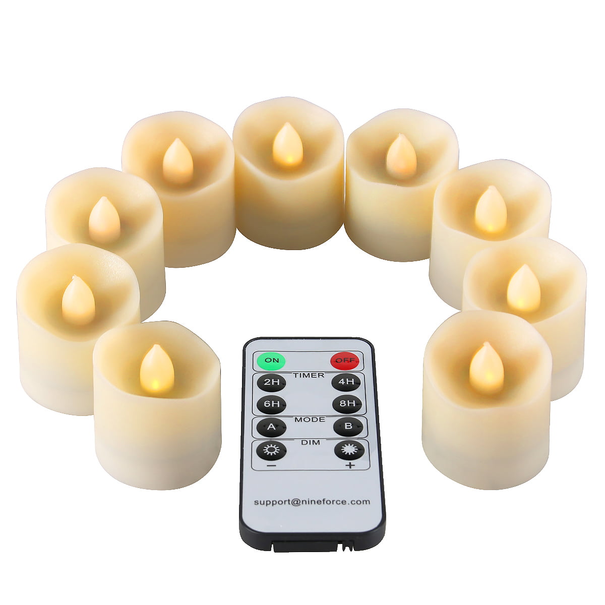 10PCS Flickering LED Tea Light Candles Realistic Batterie Flameless Tealights 