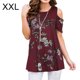 thumbnail image 4 of Minnieouse Camiseta de mujer con estampado bohemio y hombros descubiertos, blusa de manga corta con hombros descubiertos Prendas para la parte del cuerpo Vino rojo XXL Minnieouse AP003084-05, 4 of 6