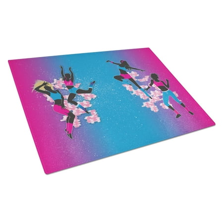 

Caroline s Treasures Hip Hop in Pink Blue Glass Cutting Board Large