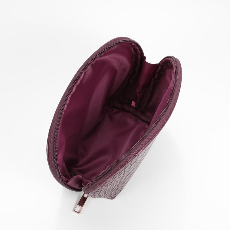 Cosmetic Travel Bag, Wine Red, Women Zipper Pouch, 1 Count