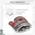 thumbnail image 5 of XMXT 2 Pcs Silicone Oven Mitts, Botanical Flowers Print Thickened Non-Slip BBQ Gloves, Gray, 5 of 9