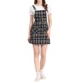 thumbnail image 6 of INSPIRE CHIC Women's Adjustable Strap Plaid Suspender Overall Dress XL Navy Blue, 6 of 8