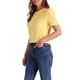 thumbnail image 4 of BLUSA CON COLLAR PETER PAN INSPIRADA EN CHIC PARA MUJERES, CON FLORES, JACQUARD, MANGAS CORTAS PUFF, ESTILO KAWAII, COLOR L AMARILLO, 4 of 6