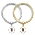 thumbnail image 1 of Club J Playing Cards Pattern Lover Bracelet Bangle Pendant Jewelry Couple Chain, 1 of 3