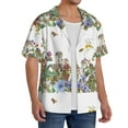 thumbnail image 4 of KLL Herbs and Wildflowers Print Men's Shirt Short Sleeve Button Down Summer Cuba Beach Shirts- Medium, 4 of 7