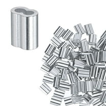 Uxcell 100-Pack Aluminum Crimping Loop Sleeves, 2mm 5/64 Double Round Barrel Wire Rope Sleeves