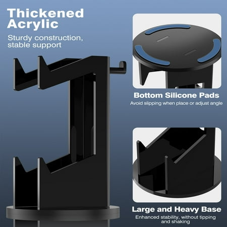 MoKo 2 Tier Game Controller Stand Holder Fits PS5, PS4, Xbox One, Universal Headset Stand Organizer Gaming Accessories Storage, Black