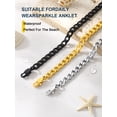 thumbnail image 6 of ChainsProMax Ankle Bracelets for Women Anklet Gold Plated Anklets Mens Cuban Link Ankle Chain, 6 of 9