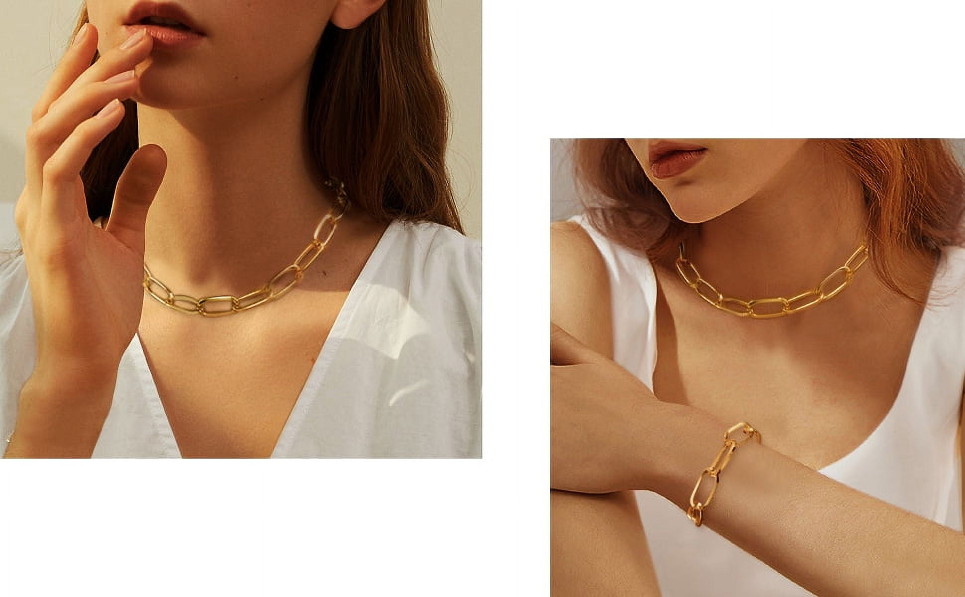 Buy Gold Chunky Necklace, Carabiner Link Choker, Thick Gold Modern Chain  Necklace, Large Gold Collar, Collier Chaîne En Or, Short Gold Necklace  Online in India - Etsy