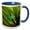 Blue/White, variant on 3drose, Ecuador, Nono. Sparkling Violet-ear Hummingbird on Leaf., 11oz Two-tone Red Mug