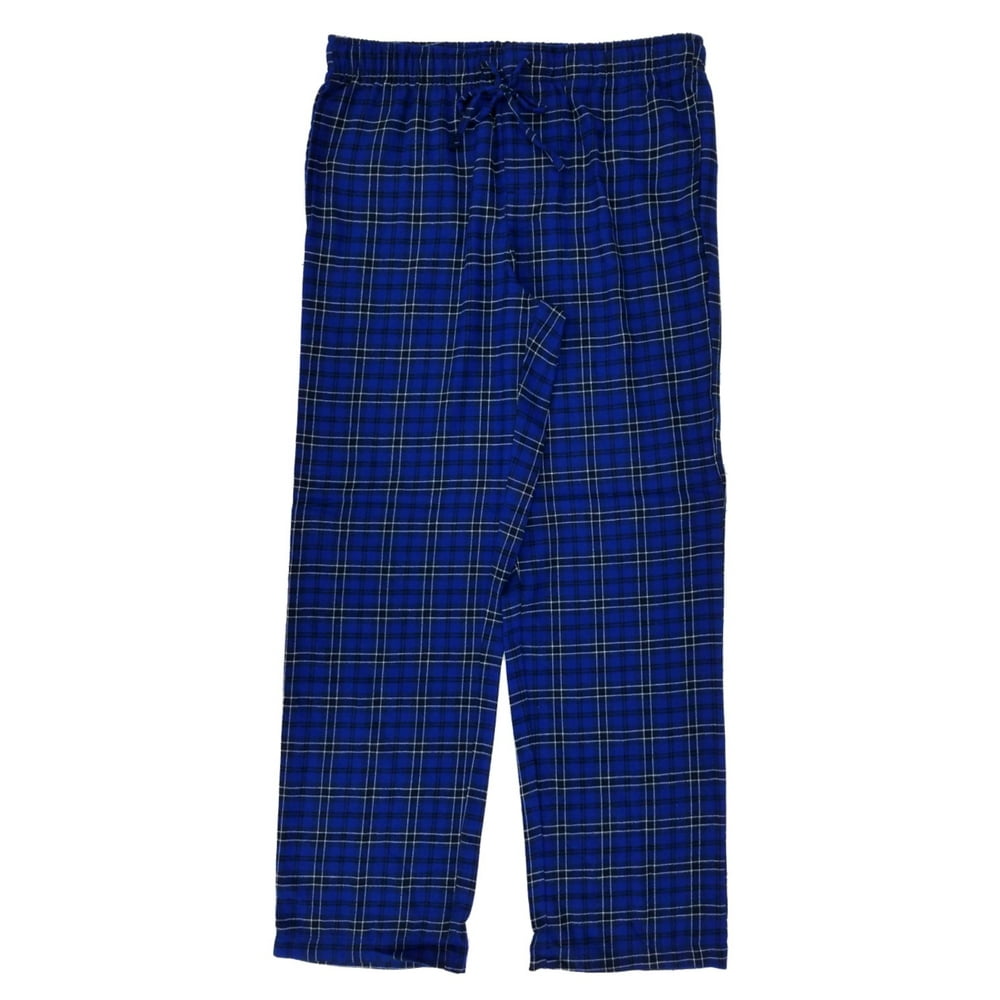 Croft & Barrow - Mens Blue/Black/White Plaid Brushed Flannel Sleep